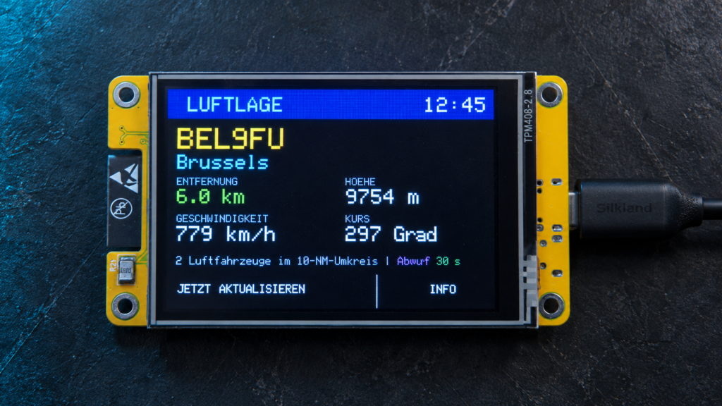 LUFTLAGE auf dem CYD ESP32-Touchdisplay